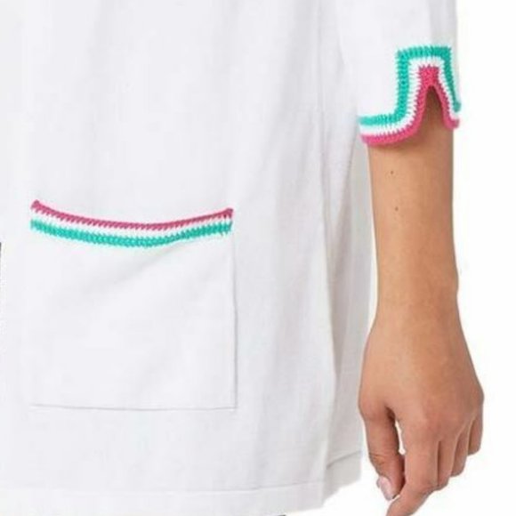 Susan Graver Cotton Rayon Sweater Cardigan w/ Trim - Picture 3 of 3